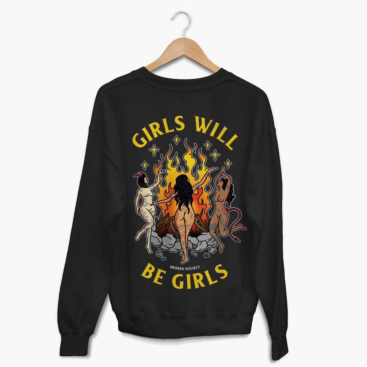 Girls Will Be Girls Sweatshirt (Unisex)-Tattoo Clothing, Tattoo Sweatshirt, JH030-Broken Society