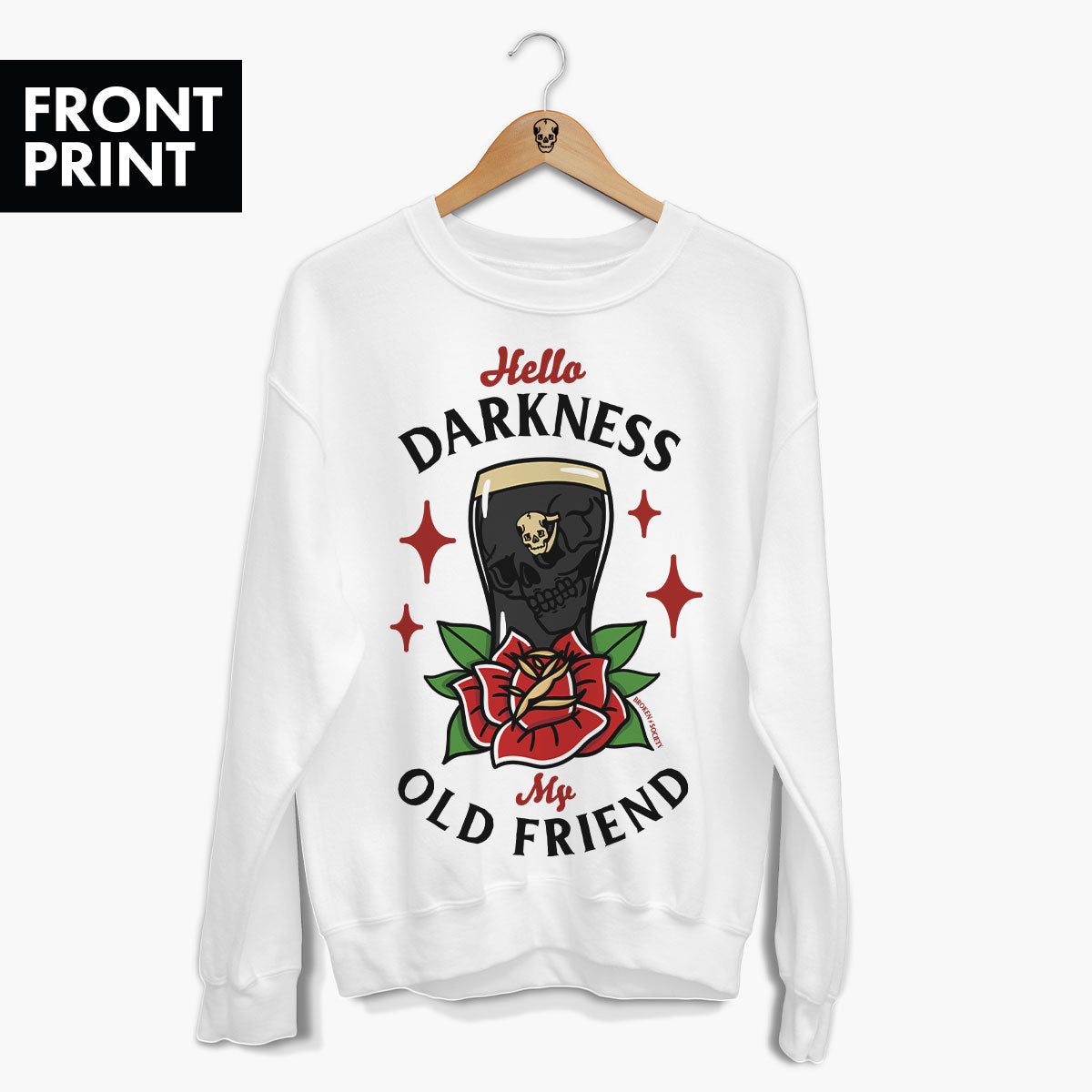 Hello Darkness Front Print Sweatshirt (Unisex)-Tattoo Clothing, Tattoo Sweatshirt, JH030-Broken Society
