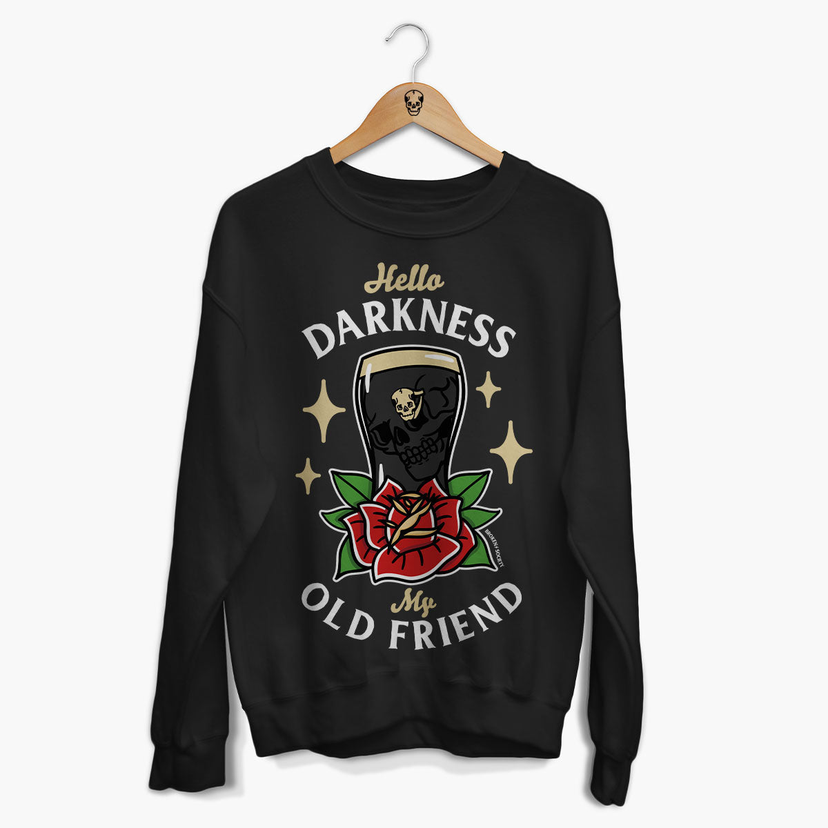 Hello Darkness Front Print Sweatshirt (Unisex)-Tattoo Clothing, Tattoo Sweatshirt, JH030-Broken Society
