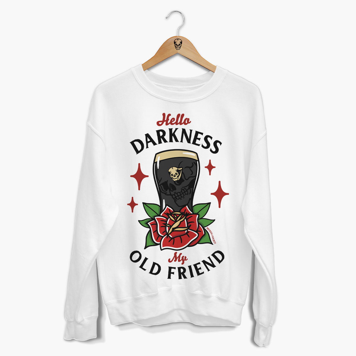 Hello Darkness Front Print Sweatshirt (Unisex)-Tattoo Clothing, Tattoo Sweatshirt, JH030-Broken Society