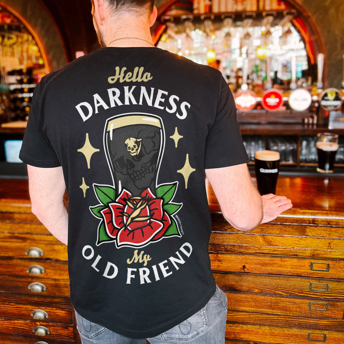 Hello Darkness T-shirt (Unisex)-Tattoo Clothing, Tattoo T-Shirt, EP01-Broken Society