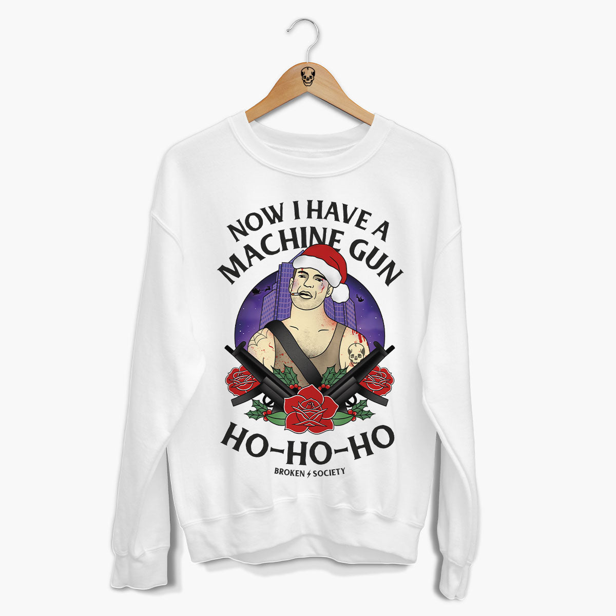 Ho Ho Ho Christmas Jumper (Unisex)-Tattoo Clothing, Tattoo Sweatshirt, JH030-Broken Society