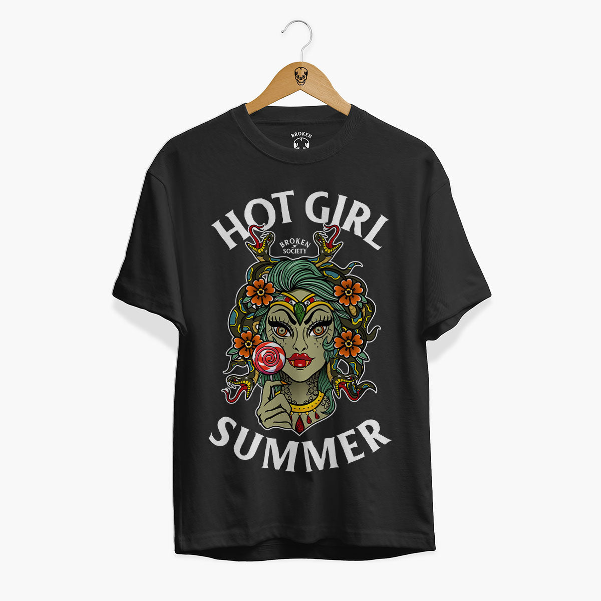 Hot Girl Summer Front Print T-Shirt (Unisex)-Tattoo Clothing, Tattoo T-Shirt, EP01-Broken Society