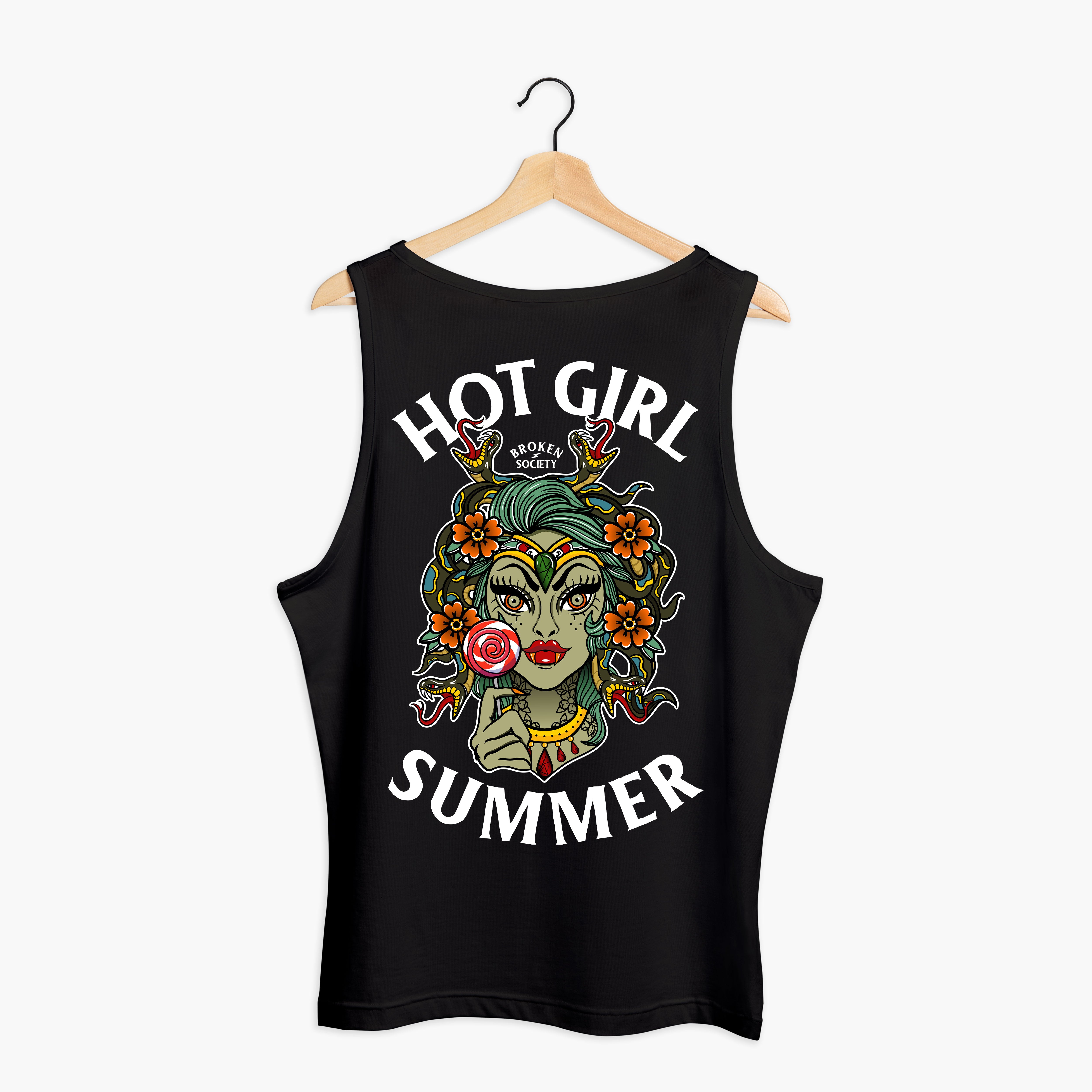 Hot Girl Summer Tank (Unisex)-Tattoo Clothing, Tattoo Tank, 03980-Broken Society