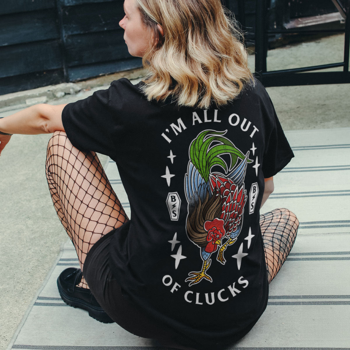 I'm All Out Of Clucks T-Shirt (Unisex)-Tattoo Clothing, Tattoo T-Shirt, EP01-Broken Society