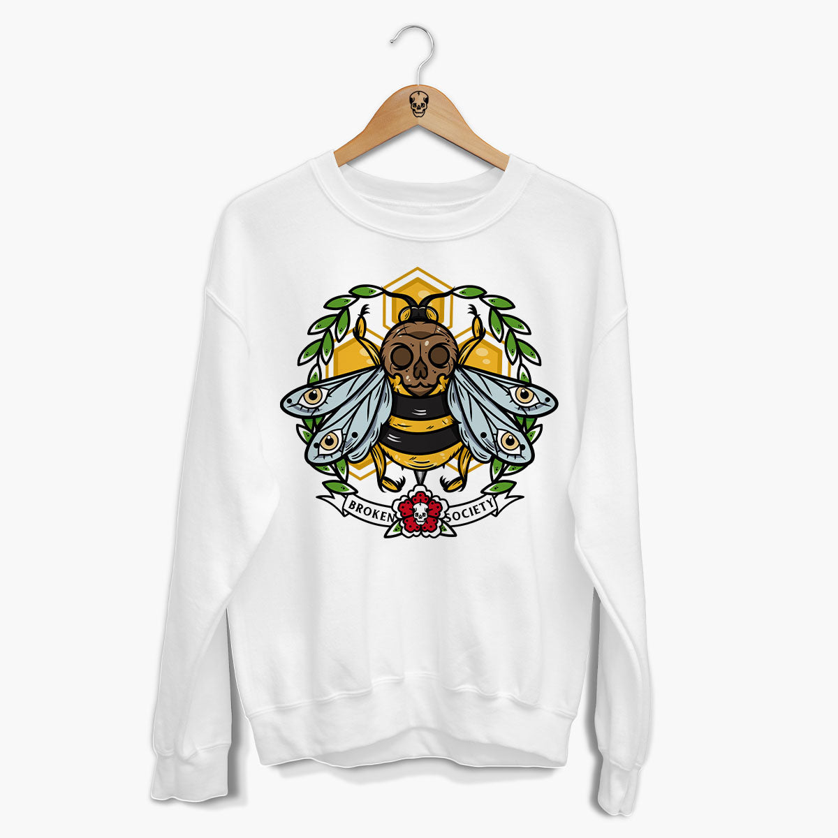 Killer Bee Front Print Sweatshirt (Unisex)-Tattoo Clothing, Tattoo Sweatshirt, JH030-Broken Society