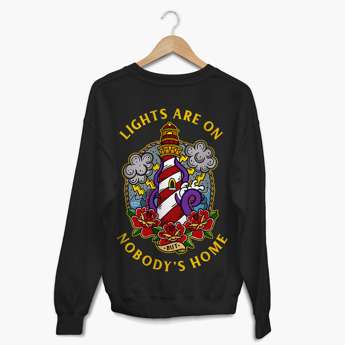 Lights Are On But Nobody's Home Sweatshirt (Unisex)-Tattoo Clothing, Tattoo Sweatshirt, JH030-Broken Society