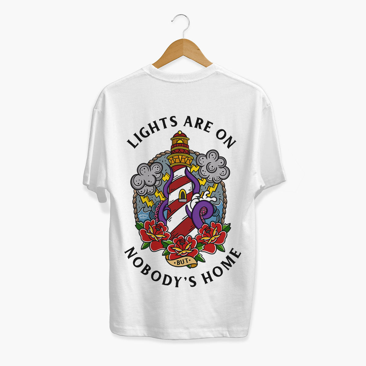 Lights Are On But Nobody's Home T-Shirt (Unisex)-Tattoo Clothing, Tattoo T-Shirt, EP01-Broken Society