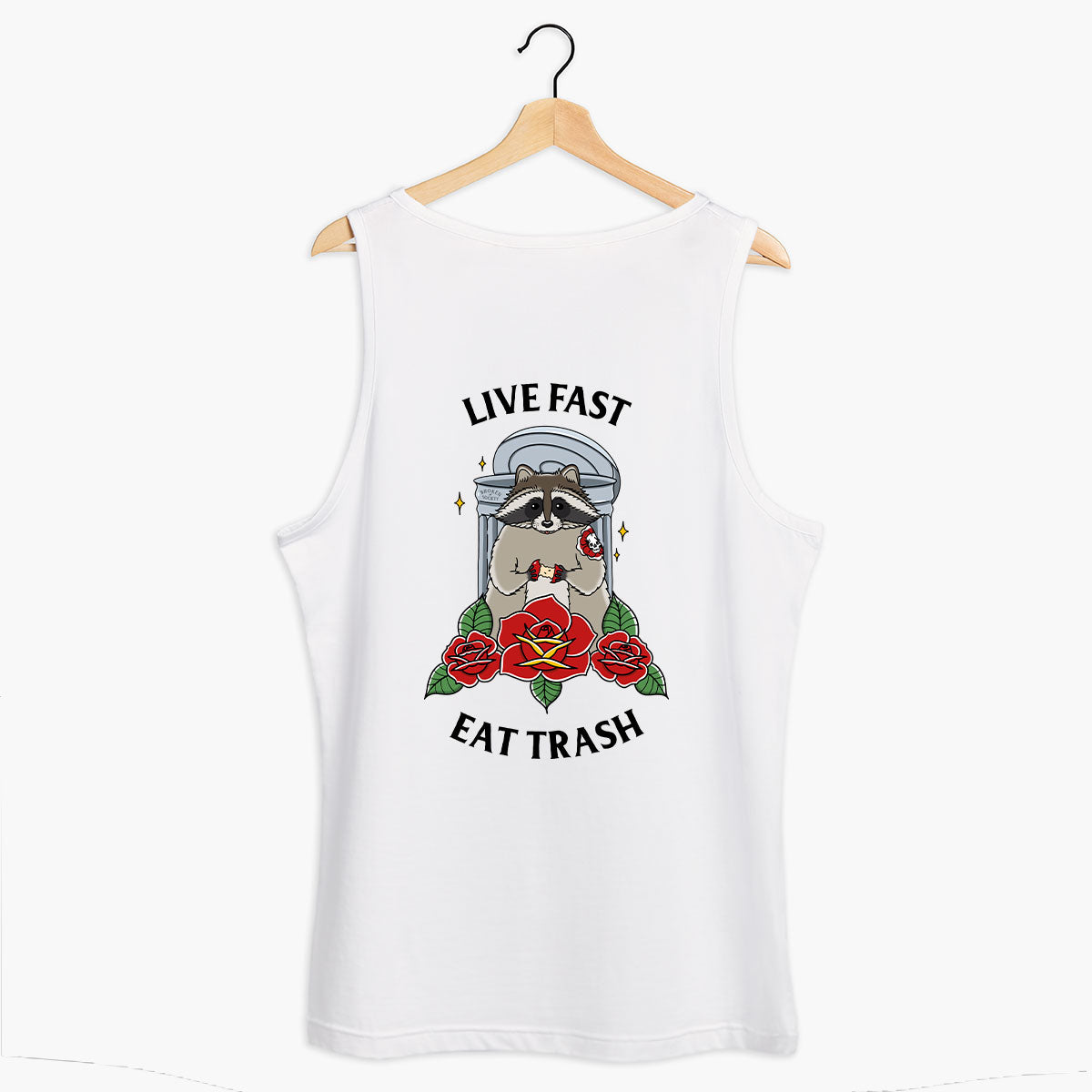 Live Fast Eat Trash Tank (Unisex)-Tattoo Clothing, Tattoo Tank, 03980-Broken Society