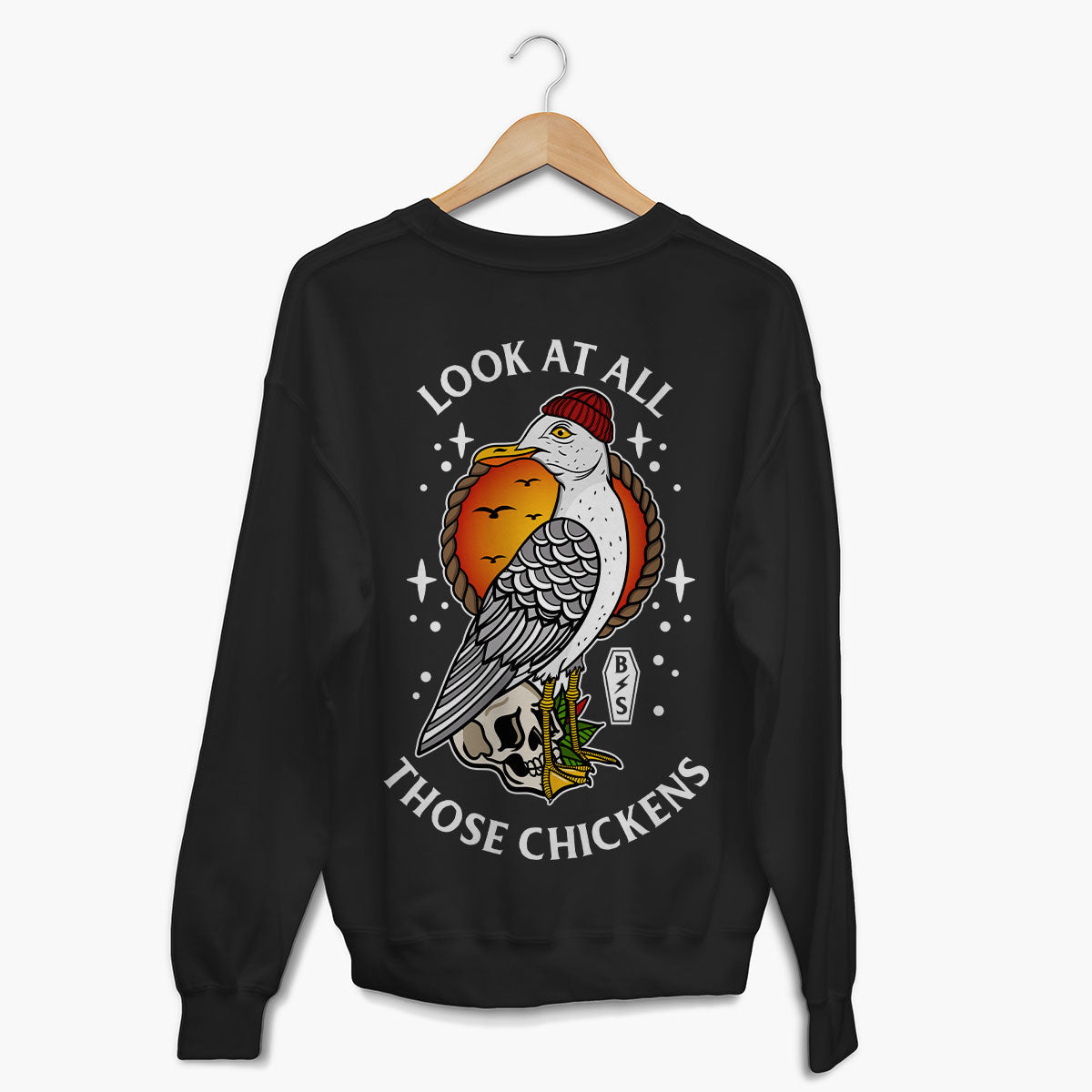 Look At All Those Chickens Sweatshirt (Unisex)-Tattoo Clothing, Tattoo Sweatshirt, JH030-Broken Society