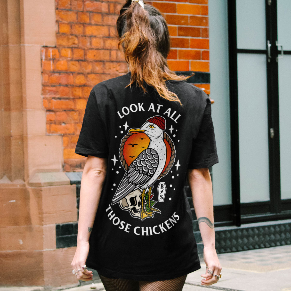 Look At All Those Chickens T-Shirt (Unisex)-Tattoo Clothing, Tattoo T-Shirt, EP01-Broken Society