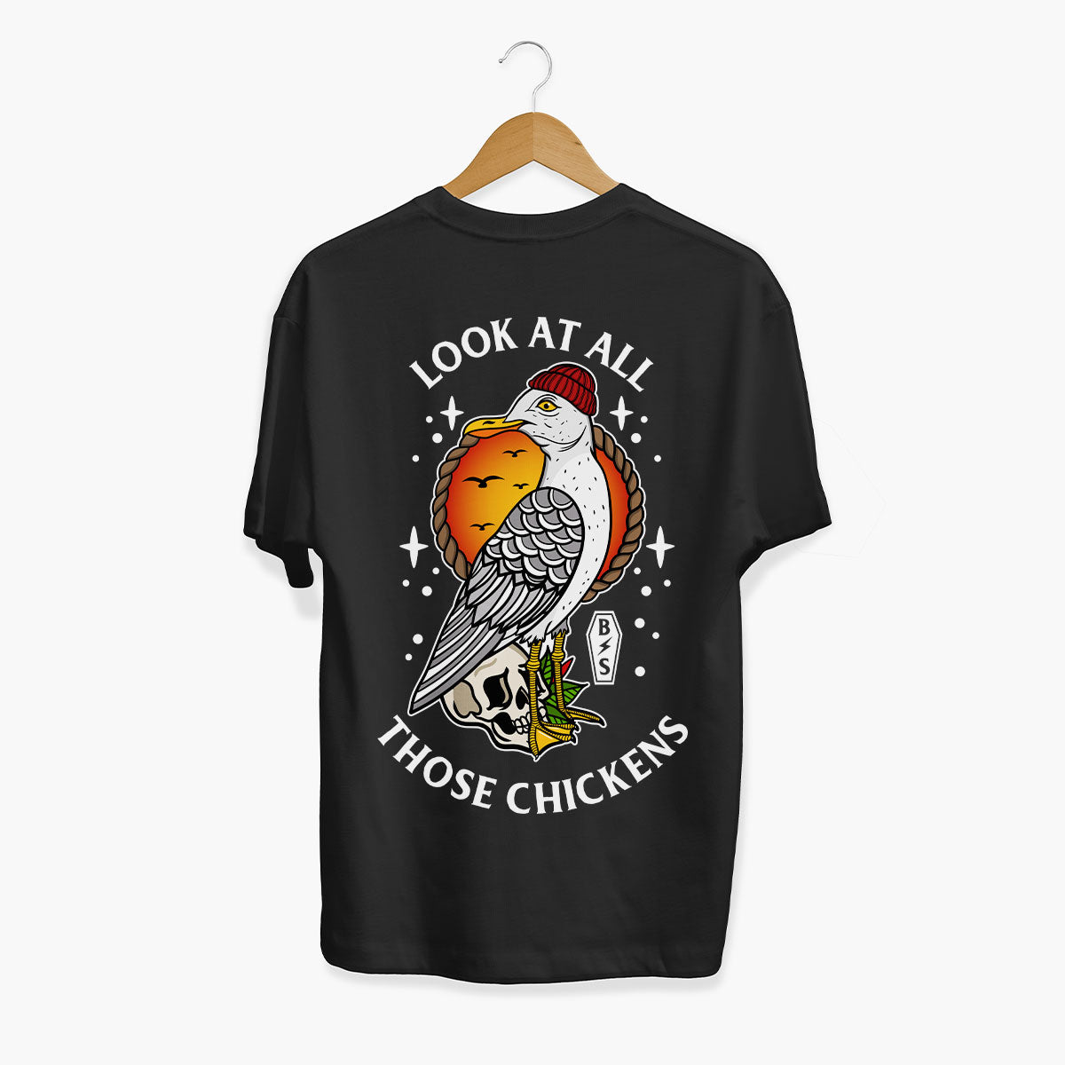 Look At All Those Chickens T-Shirt (Unisex)-Tattoo Clothing, Tattoo T-Shirt, EP01-Broken Society