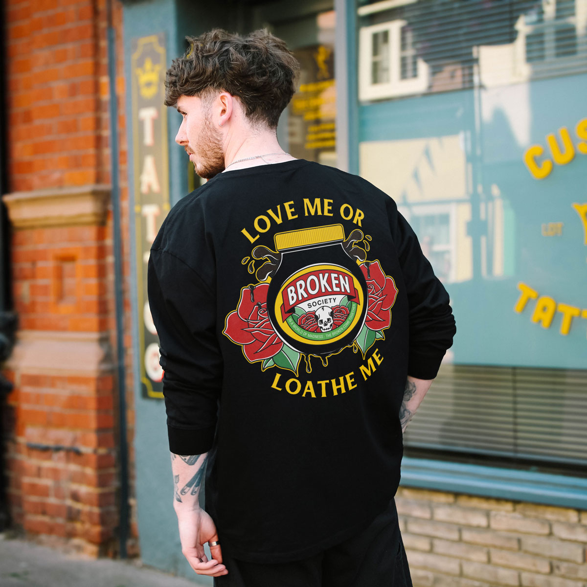 Love Me Or Loathe Me Long Sleeve T-Shirt (Unisex)-Tattoo Clothing, Tattoo Long Sleeve T-Shirt, EP185L-Broken Society