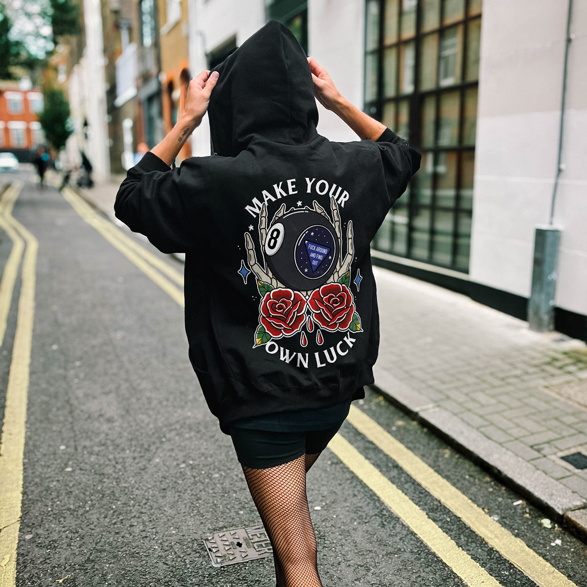 Magic 8 Ball Zip-Up Hoodie (Unisex)-Tattoo Clothing, Tattoo Zip-Up Hoodie, JH050-Broken Society