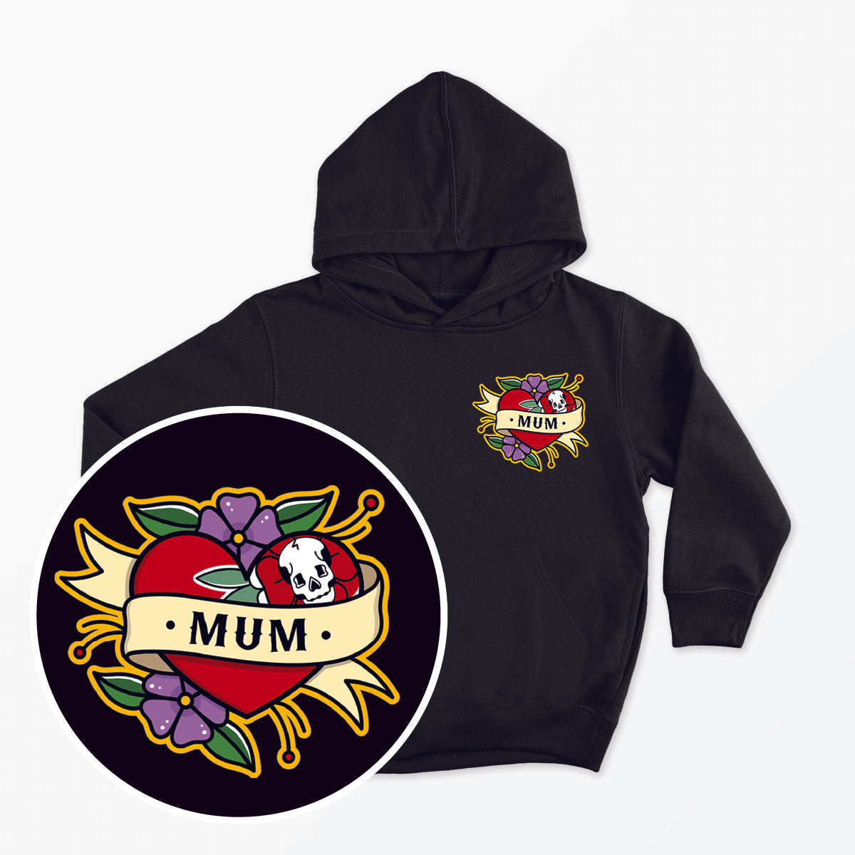 Mum Kids Hoodie (Unisex)-Tattoo Clothing, Tattoo Hoodie, JH001J-Broken Society