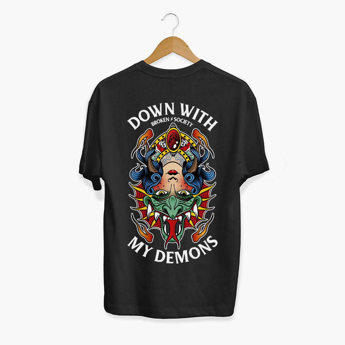 My Demons Are Down T-Shirt (Unisex)-Tattoo Clothing, Tattoo T-Shirt, EP01-Broken Society