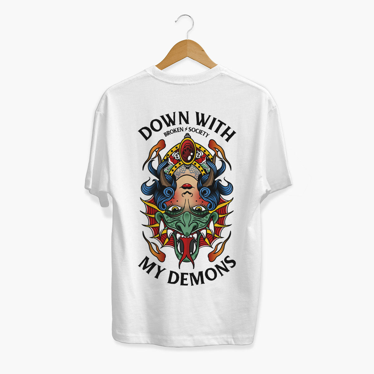 My Demons Are Down T-Shirt (Unisex)-Tattoo Clothing, Tattoo T-Shirt, EP01-Broken Society