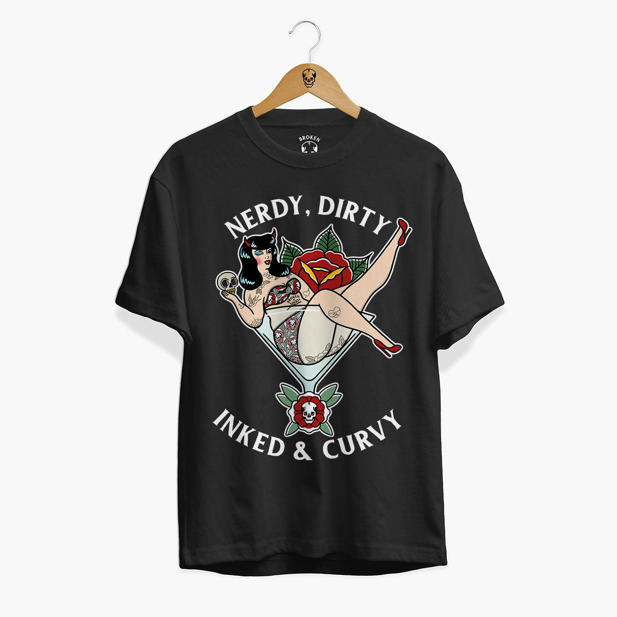 Nerdy Dirty Front Print T-Shirt (Unisex)-Tattoo Clothing, Tattoo T-Shirt, EP01-Broken Society