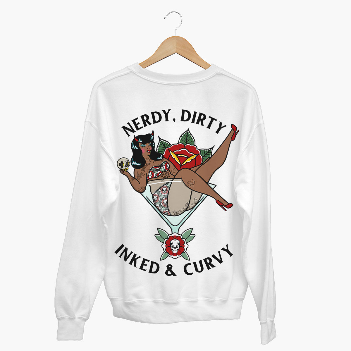 Nerdy Dirty Sweatshirt (Unisex)-Tattoo Clothing, Tattoo Sweatshirt, JH030-Broken Society