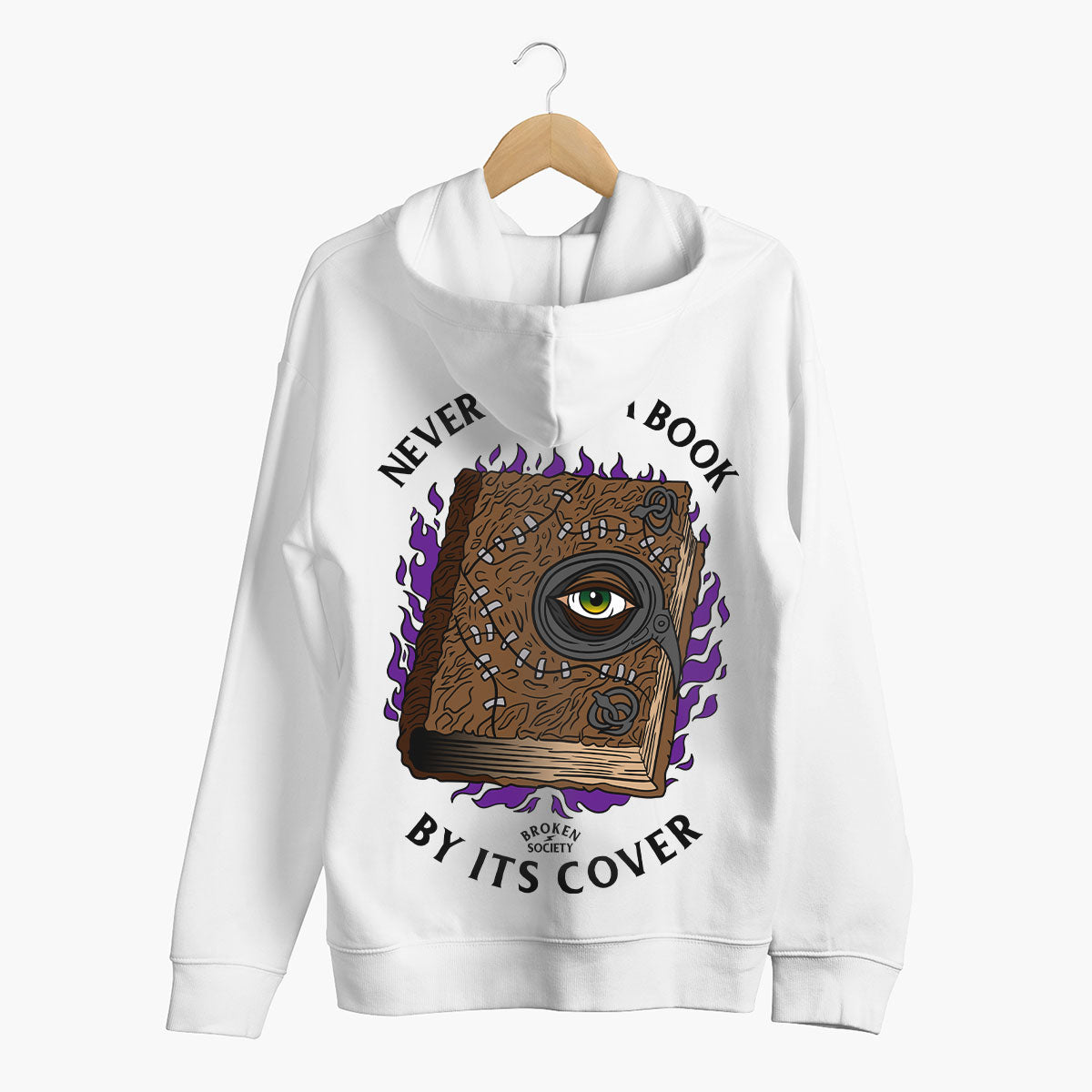 Never Judge A Book By It's Cover Hoodie (Unisex)-Tattoo Clothing, Tattoo Hoodie, JH001-Broken Society