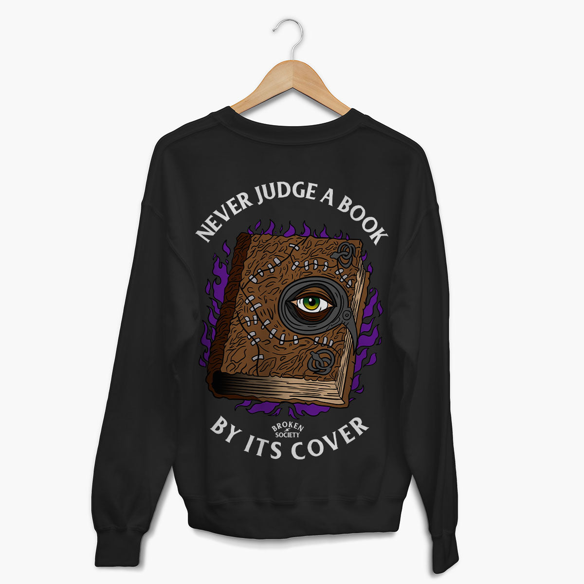 Never Judge A Book By It's Cover Sweatshirt (Unisex)-Tattoo Clothing, Tattoo Sweatshirt, JH030-Broken Society