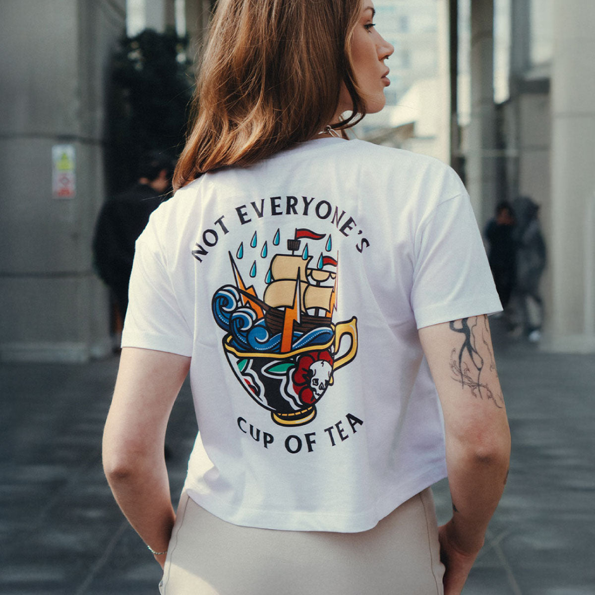 Not Everyone's Cup Of Tea Boxy Women's Fit T-Shirt-Tattoo Clothing, Tattoo T-Shirt, EP026-Broken Society