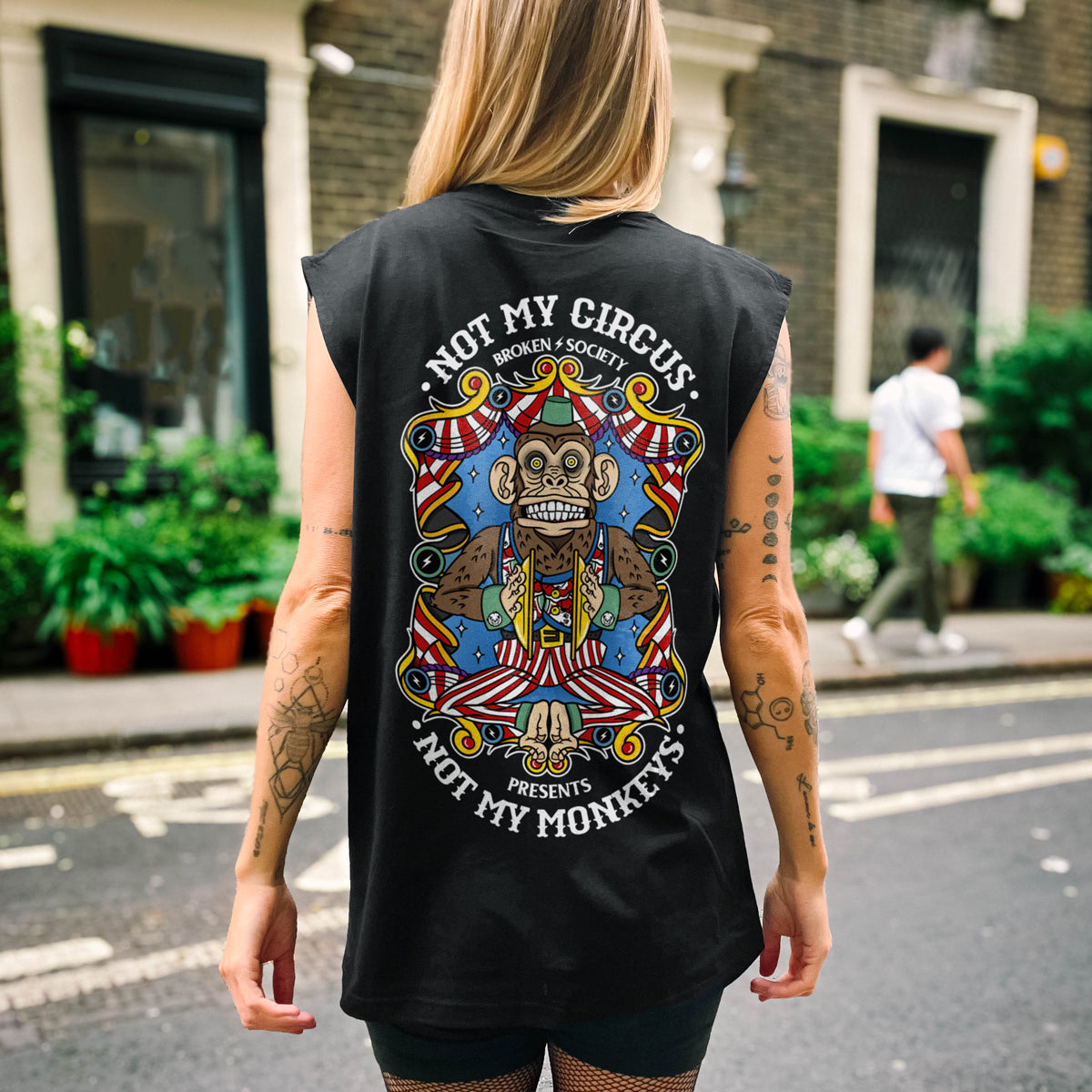 Not My Circus Sleeveless T-Shirt (Unisex)-Tattoo Clothing, Tattoo Sleeveless T-Shirt, EP01S-Broken Society