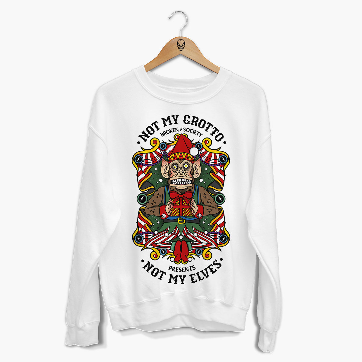 Not My Grotto Christmas Jumper (Unisex)-Tattoo Clothing, Tattoo Sweatshirt, JH030-Broken Society