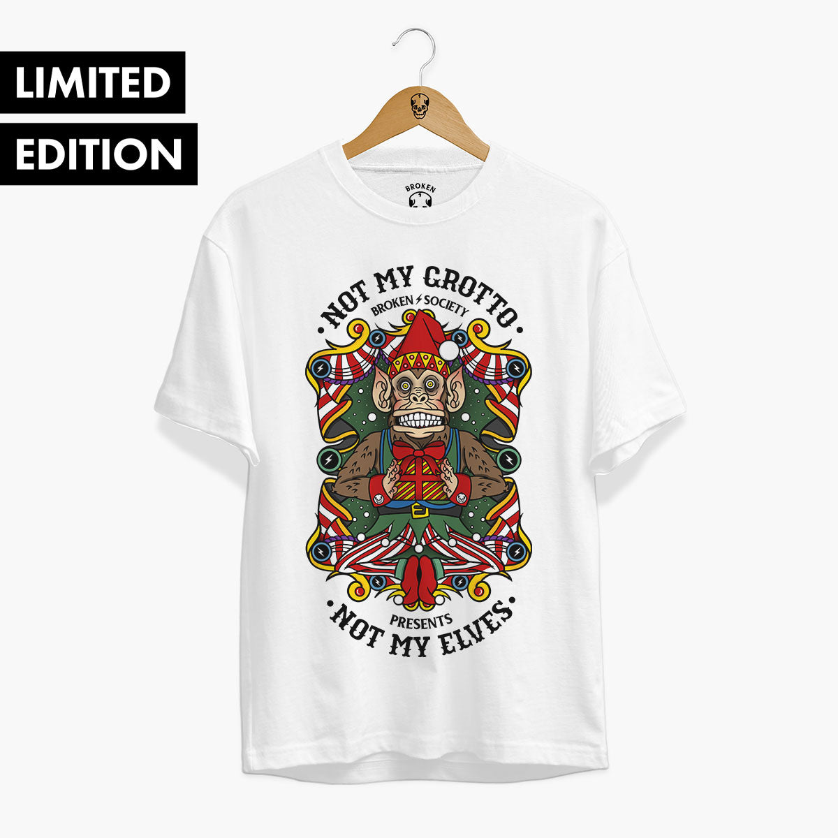 Not My Grotto Front Print Christmas T-Shirt (Unisex)-Tattoo Clothing, Tattoo T-Shirt, EP01-Broken Society