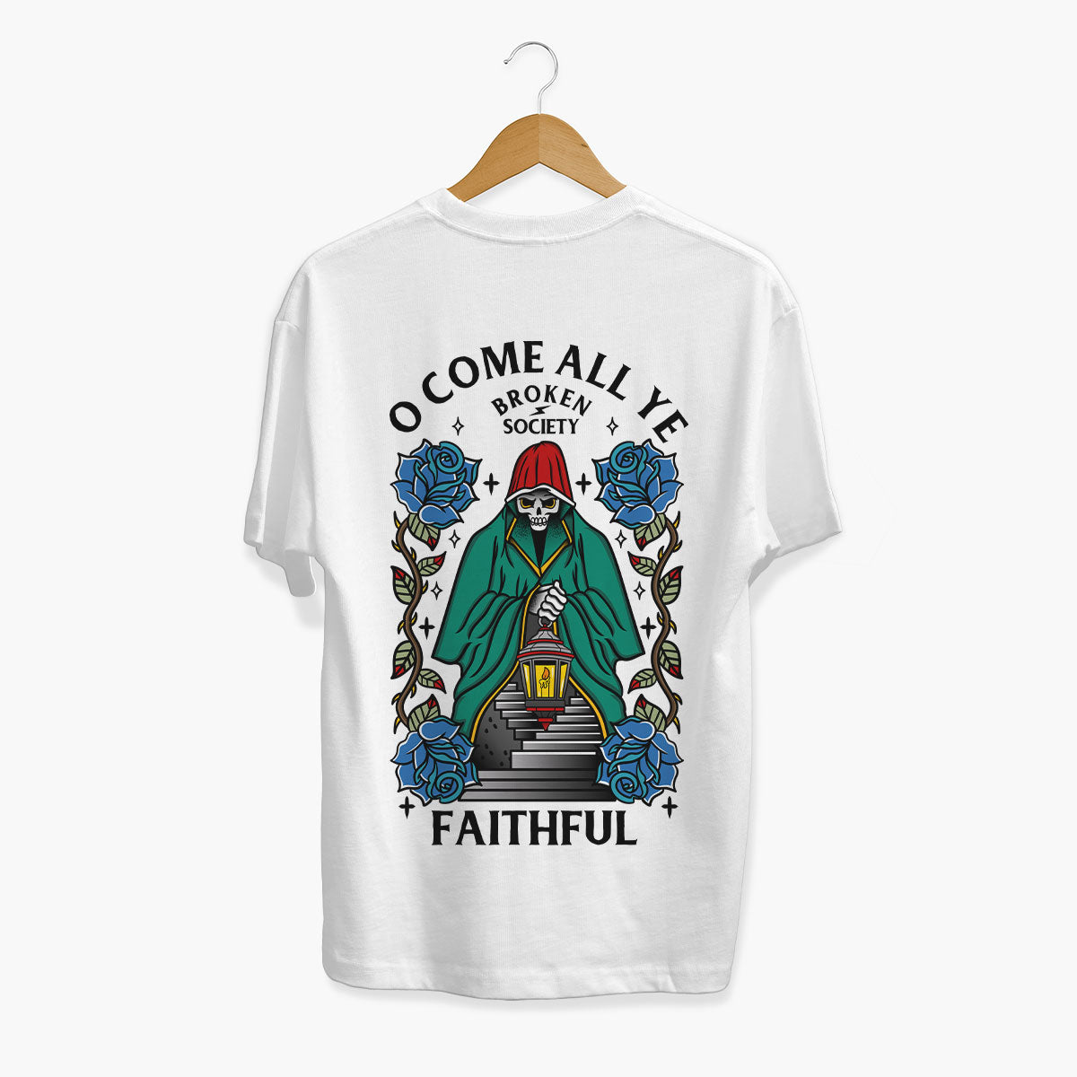 O Come All Ye Faithful Christmas T-Shirt (Unisex)-Tattoo Clothing, Tattoo T-Shirt, EP01-Broken Society