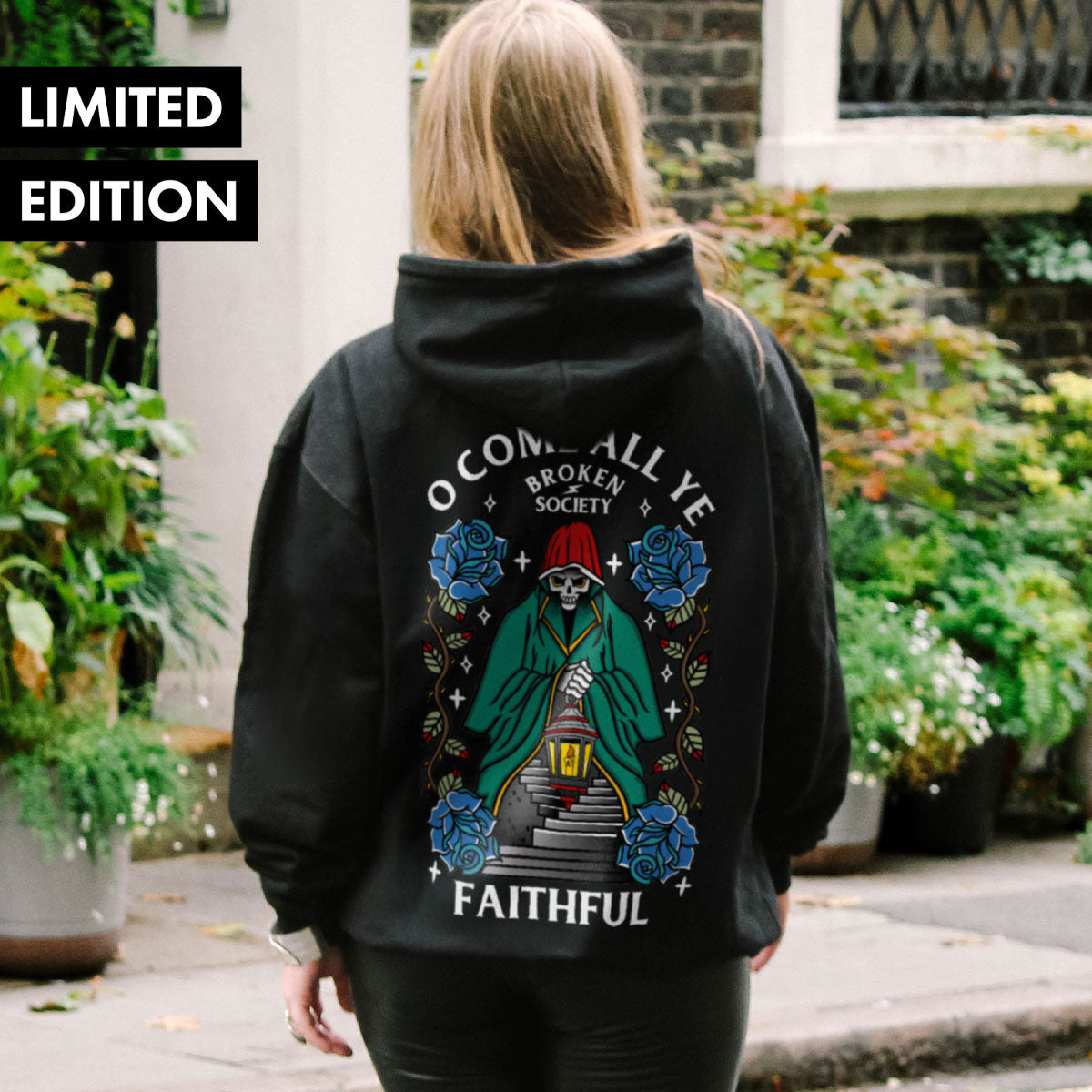 O Come All Ye Faithful Hoodie (Unisex)-Tattoo Clothing, Tattoo Hoodie, JH001-Broken Society