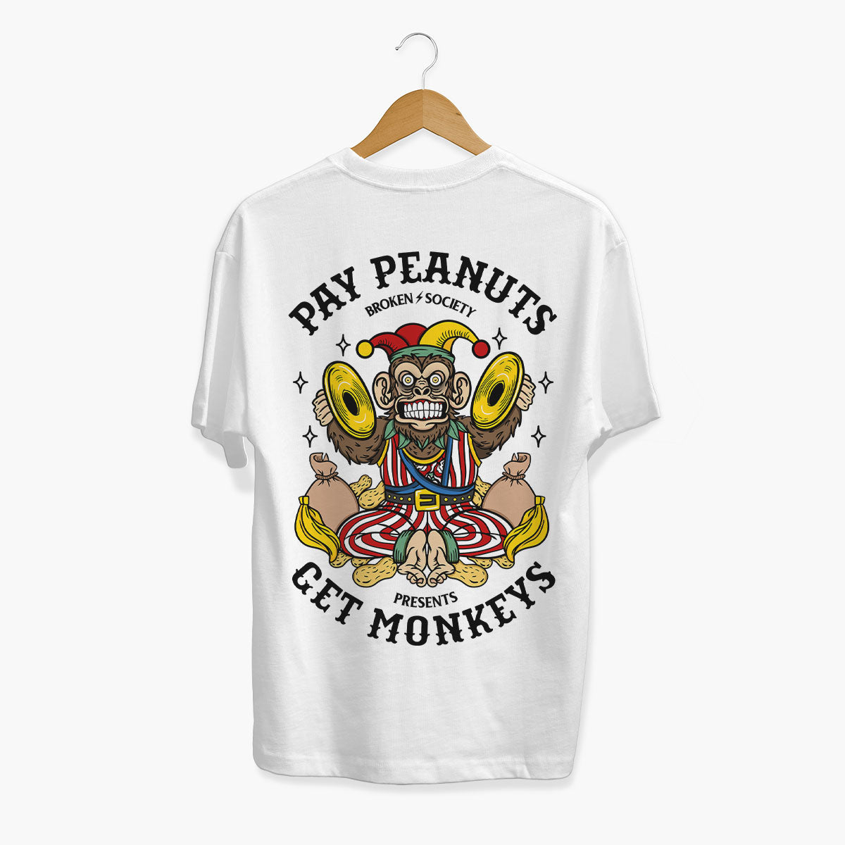 Pay Peanuts T-Shirt (Unisex)-Tattoo Clothing, Tattoo T-Shirt, EP01-Broken Society
