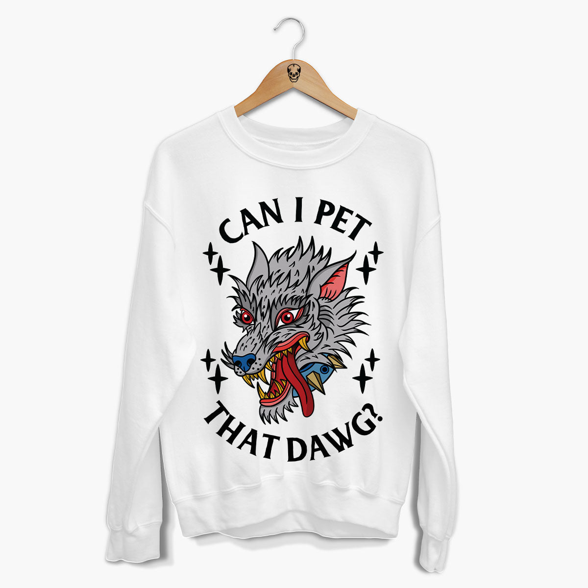Pet That Dawg Front Print Sweatshirt (Unisex)-Tattoo Clothing, Tattoo Sweatshirt, JH030-Broken Society
