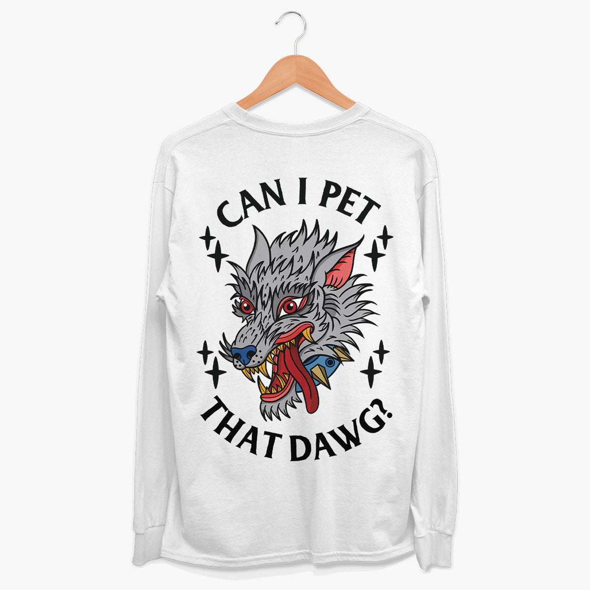 Pet That Dawg Long Sleeve T-Shirt (Unisex)-Tattoo Clothing, Tattoo Long Sleeve T-Shirt, EP185L-Broken Society