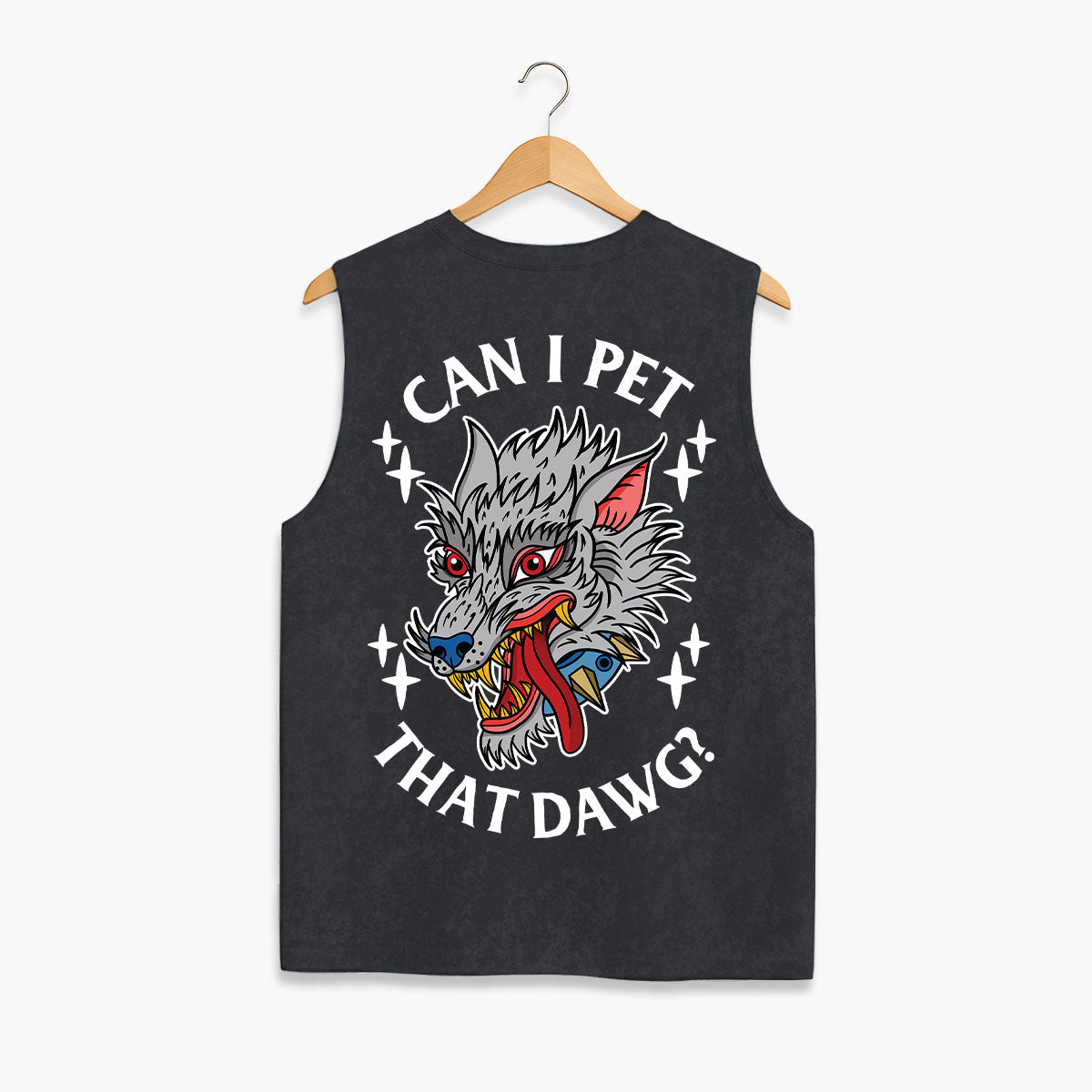Pet That Dawg Sleeveless T-Shirt (Unisex)-Tattoo Clothing, Tattoo Sleeveless T-Shirt, EP01S-Broken Society