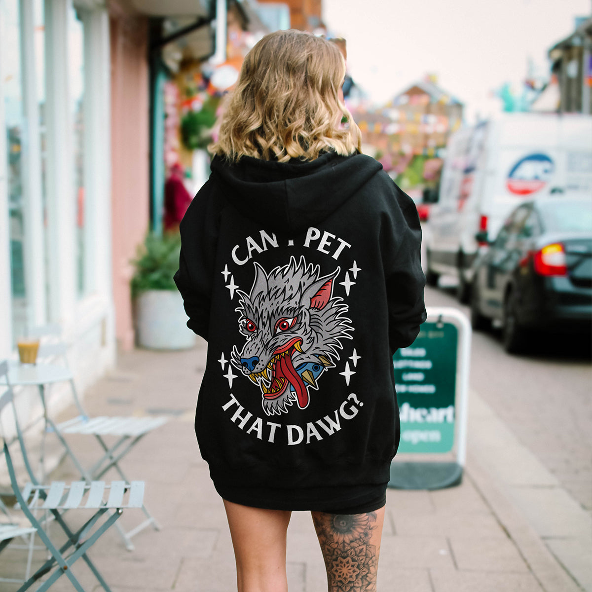 Pet That Dawg Zip-Up Hoodie (Unisex)-Tattoo Clothing, Tattoo Zip-Up Hoodie, JH050-Broken Society