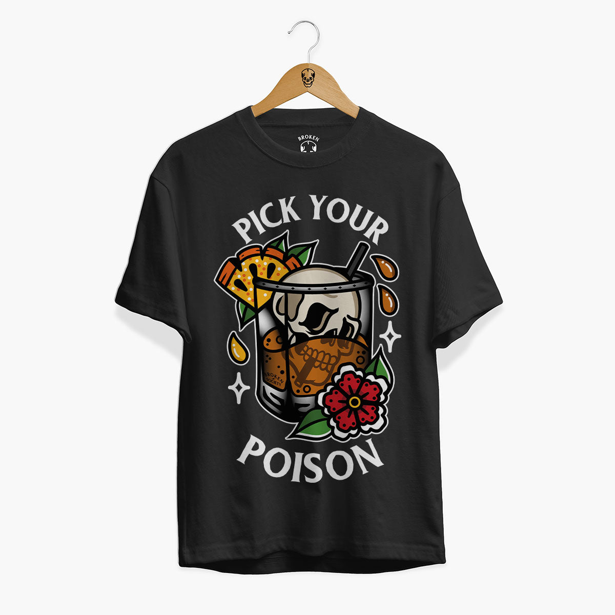 Pick Your Poison Front Print T-Shirt (Unisex)-Tattoo Clothing, Tattoo T-Shirt, EP01-Broken Society
