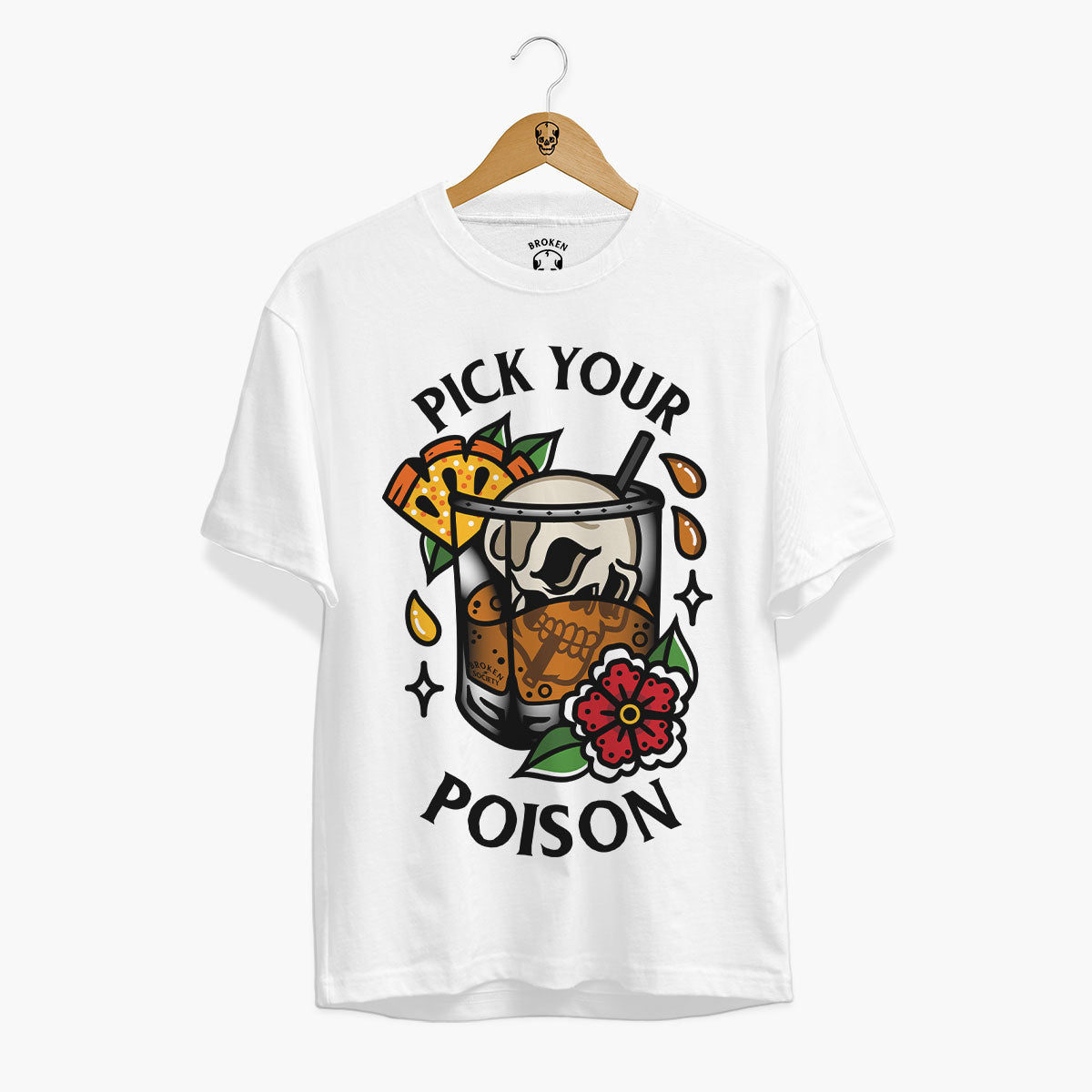 Pick Your Poison Front Print T-Shirt (Unisex)-Tattoo Clothing, Tattoo T-Shirt, EP01-Broken Society