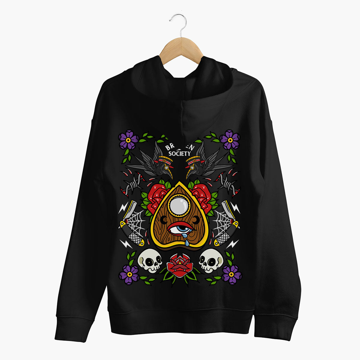 Planchette Flash Sheet Hoodie (Unisex)-Tattoo Clothing, Tattoo Hoodie, JH001-Broken Society