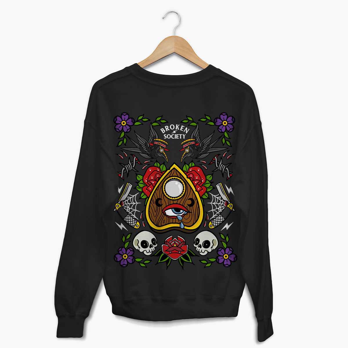 Planchette Flash Sheet Sweatshirt (Unisex)-Tattoo Clothing, Tattoo Sweatshirt, JH030-Broken Society