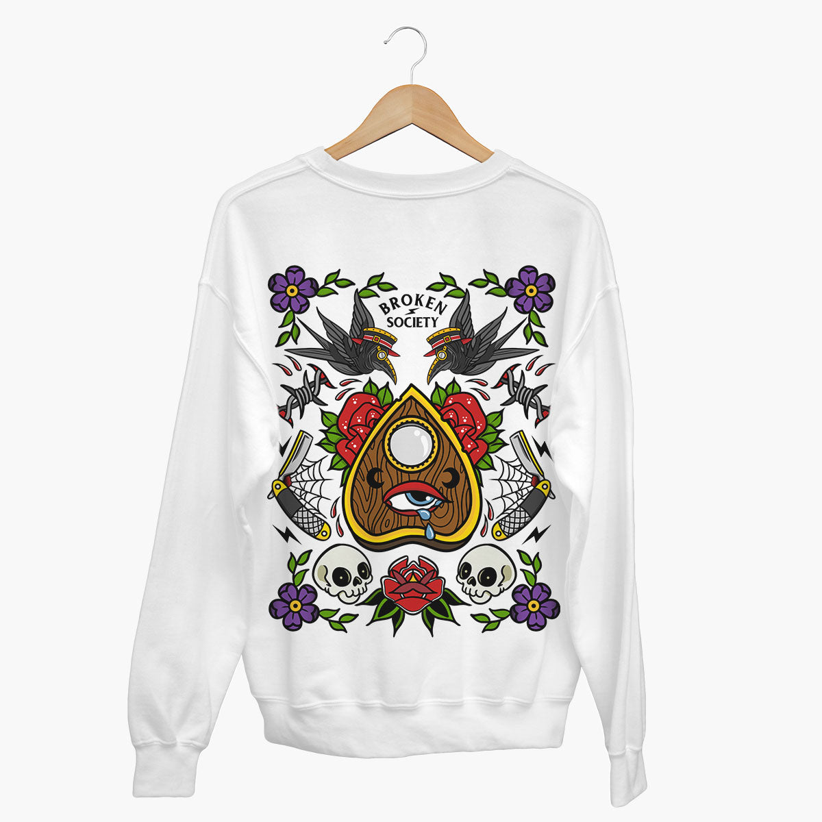 Planchette Flash Sheet Sweatshirt (Unisex)-Tattoo Clothing, Tattoo Sweatshirt, JH030-Broken Society