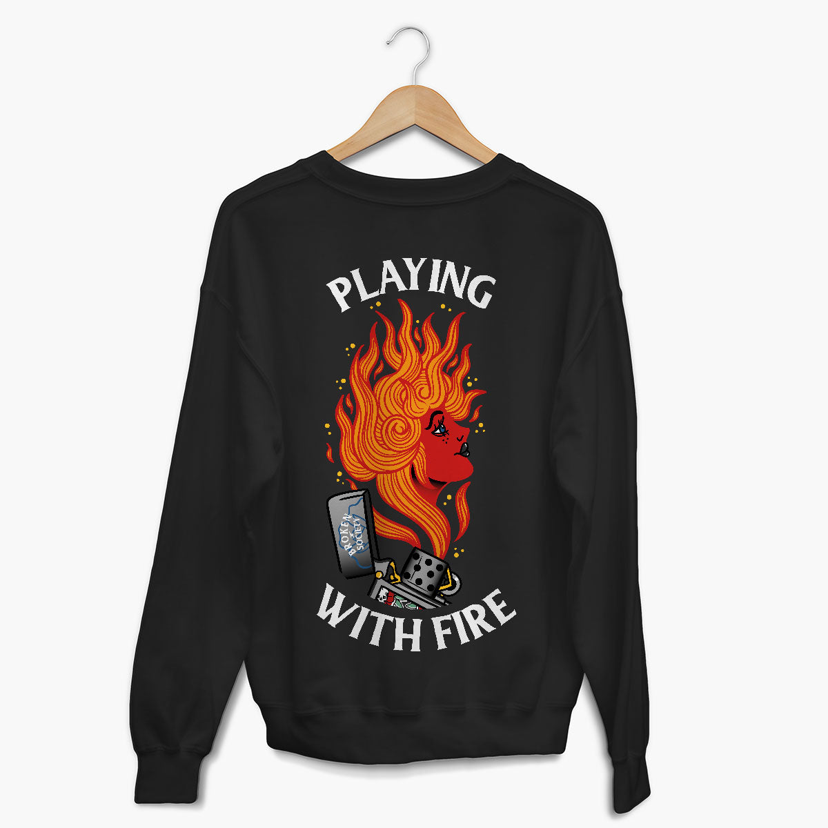 Playing With Fire Sweatshirt (Unisex)-Tattoo Clothing, Tattoo Sweatshirt, JH030-Broken Society