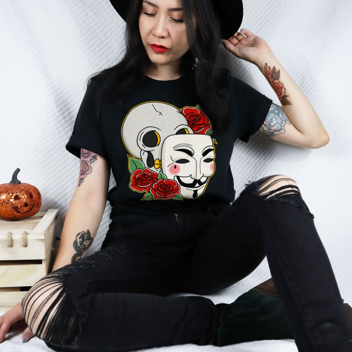 Remember Remember Front Print T-Shirt (Unisex)-Tattoo Clothing, Tattoo T-Shirt, N03-Broken Society
