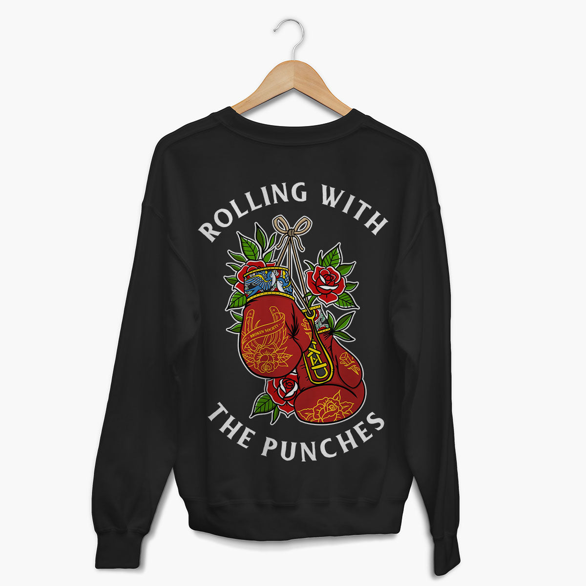 Rolling With The Punches Sweatshirt (Unisex)-Tattoo Clothing, Tattoo Sweatshirt, JH030-Broken Society