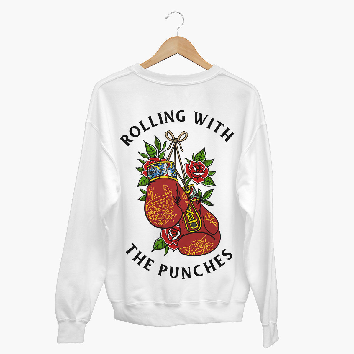 Rolling With The Punches Sweatshirt (Unisex)-Tattoo Clothing, Tattoo Sweatshirt, JH030-Broken Society