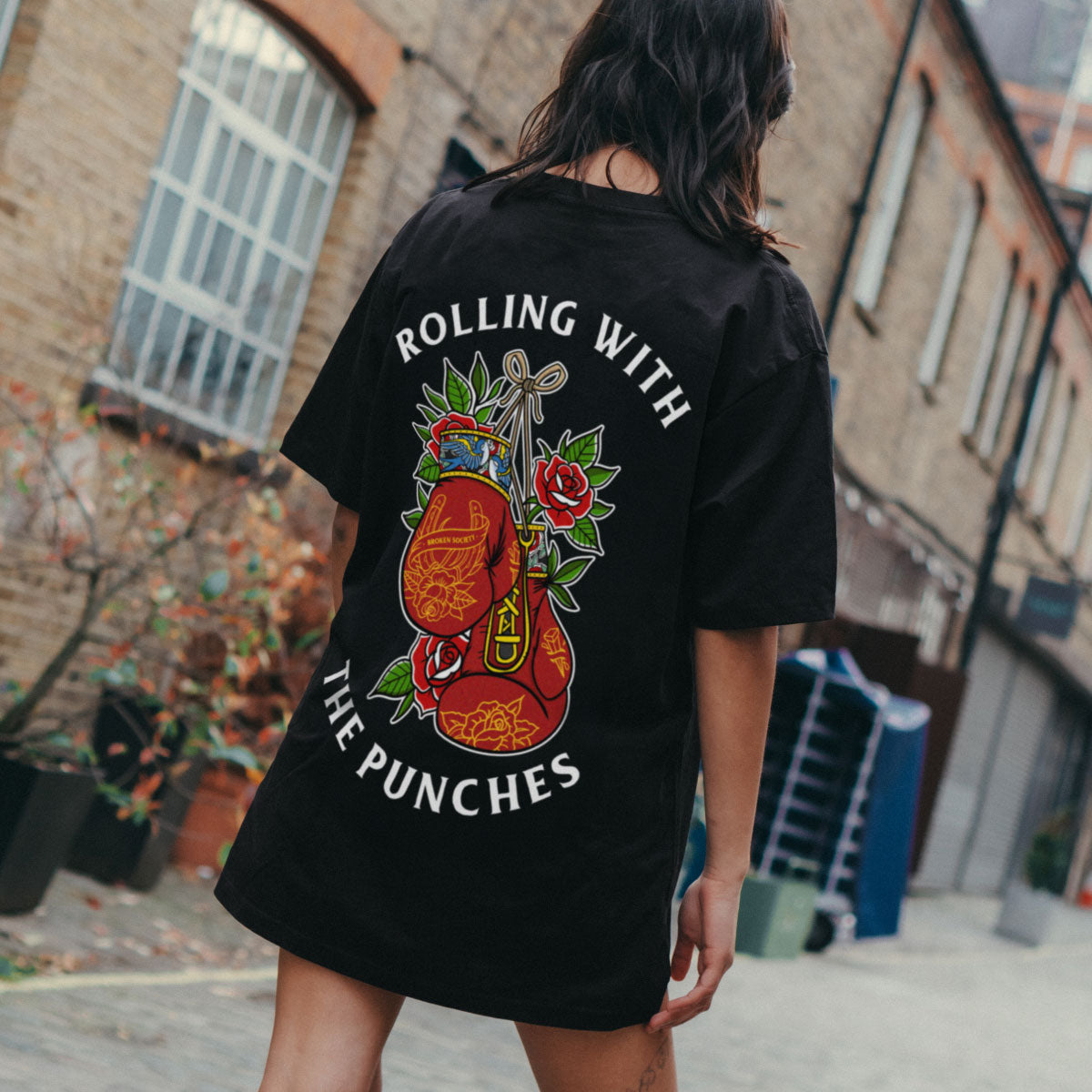 Rolling With The Punches T-Shirt (Unisex)-Tattoo Clothing, Tattoo T-Shirt, EP01-Broken Society