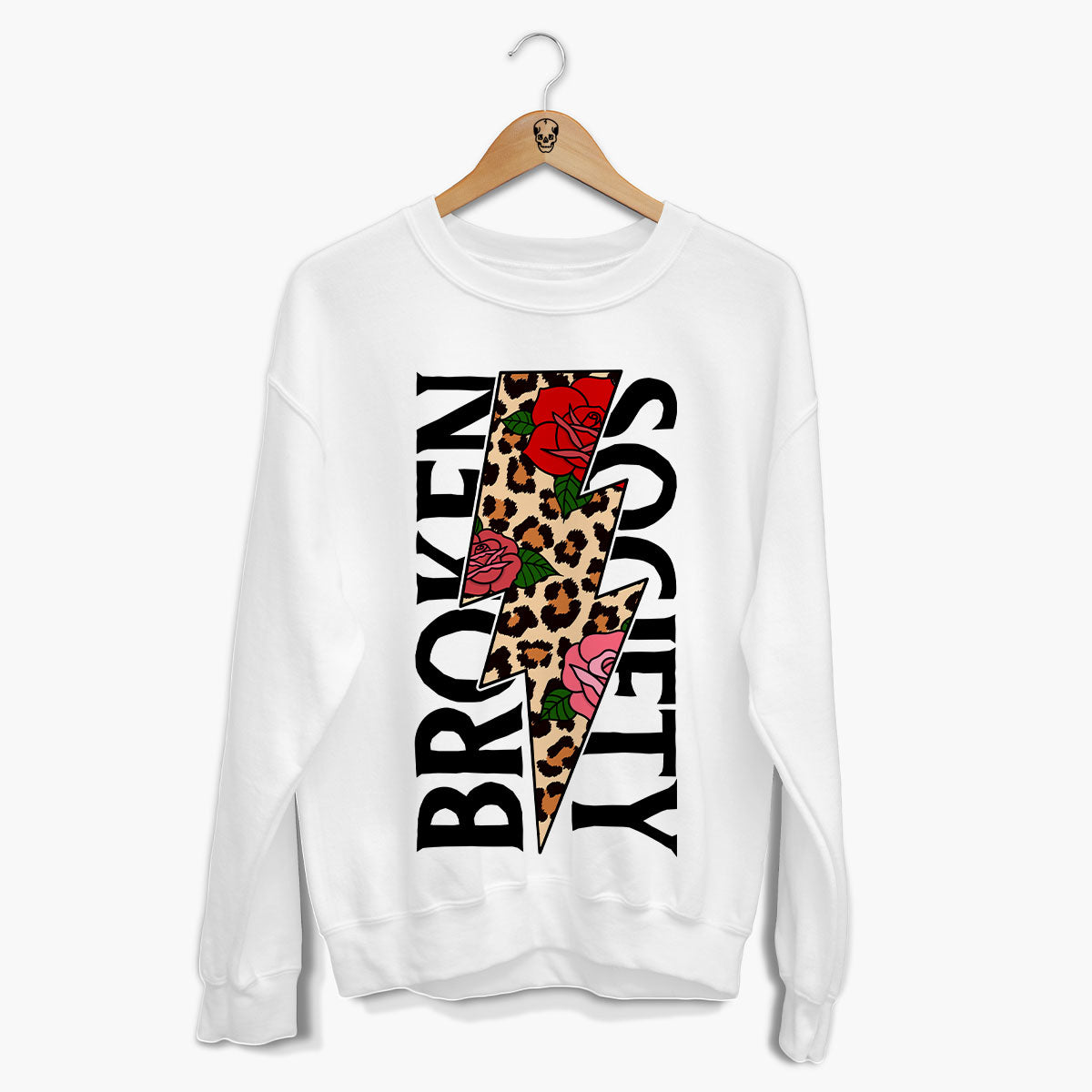 Roses And Animal Print Front Print Sweatshirt (Unisex)-Tattoo Clothing, Tattoo Sweatshirt, JH030-Broken Society