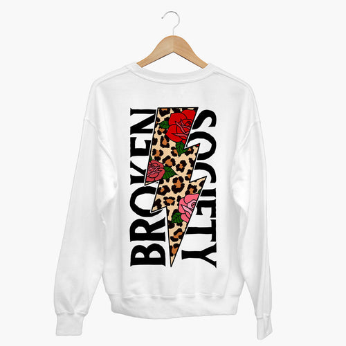 Roses And Animal Print Sweatshirt (Unisex)-Tattoo Clothing, Tattoo Sweatshirt, JH030-Broken Society