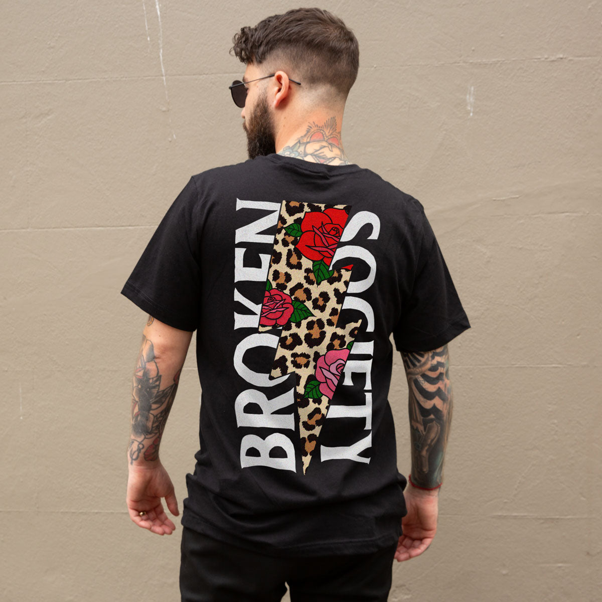 Roses And Animal Print T-Shirt (Unisex) Broken Society