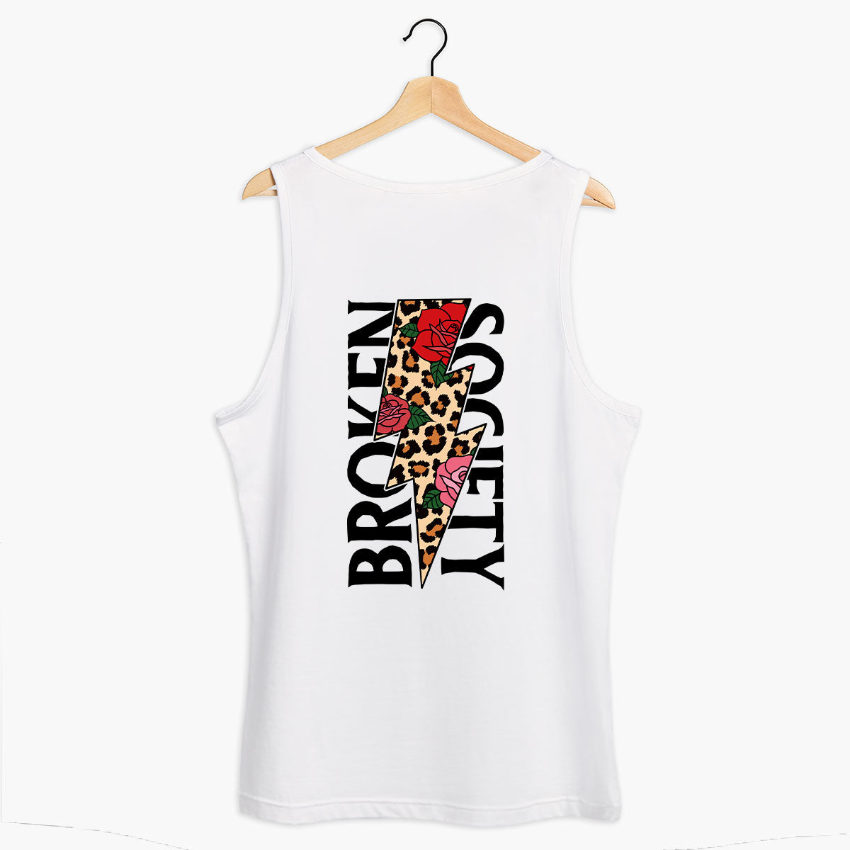 Roses And Animal Print Tank (Unisex)-Tattoo Clothing, Tattoo Tank, 03980-Broken Society